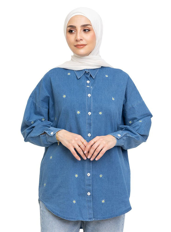 Design 3 - Cool Ice E - Over Size Denim Shirt - Khotwh